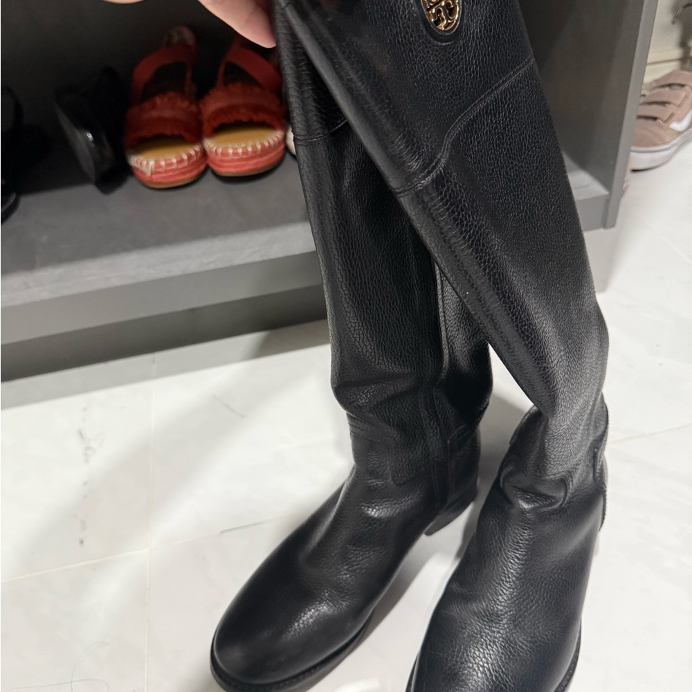 Tory Burch Black Leather Riding Boots 6